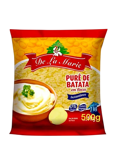 Purê de Batata 500g Embalagem de Purê de Batata em Flocos De La Marie 500g - tamanho intermediário perfeito para famílias pequenas