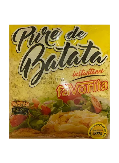 Purê de Batatas (Favorita) 500g Embalagem de Purê de Batata Instantâneo Favorita 500g - flocos de batata de qualidade premium para preparo rápido
