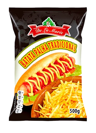 Batata Palha Tradicional 500g Embalagem de Batata Palha Tradicional De La Marie 500g - batata crocante perfeita para acompanhamentos e coberturas