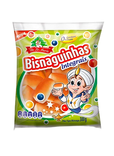 Bisnaguinhas Integrais De La Marie 300g - embalagem verde com bisnaguinhas integrais